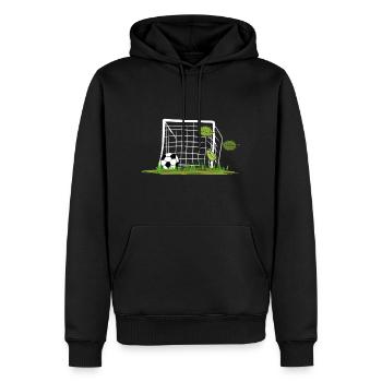 La feuille de football de but laisse le sport extérieur - Sweat à capuche Premium bio Homme - noir - Devant - Nico (187cm)