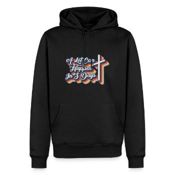 Beaucoup de choses peuvent se passer en 3 jours de la résurrection de Jésus - Sweat à capuche Premium bio Homme - noir - Devant - Nico (187cm)