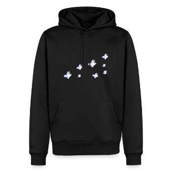 insekten symbol schmetterling glitzer rosa - Männer Premium Bio Hoodie - Schwarz - Vorne - Nico (187cm)