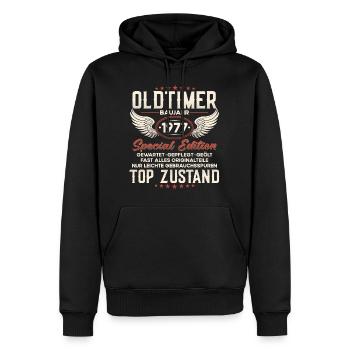 Oldtimer Baujahr 1977 Geburtstag Geschenk - Männer Premium Bio Hoodie - Schwarz - Vorne - Nico (187cm)