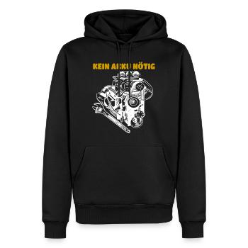 Kein Akku nötig Anti Elektroauto gegen Auto Motor - Männer Premium Bio Hoodie - Schwarz - Vorne - Nico (187cm)