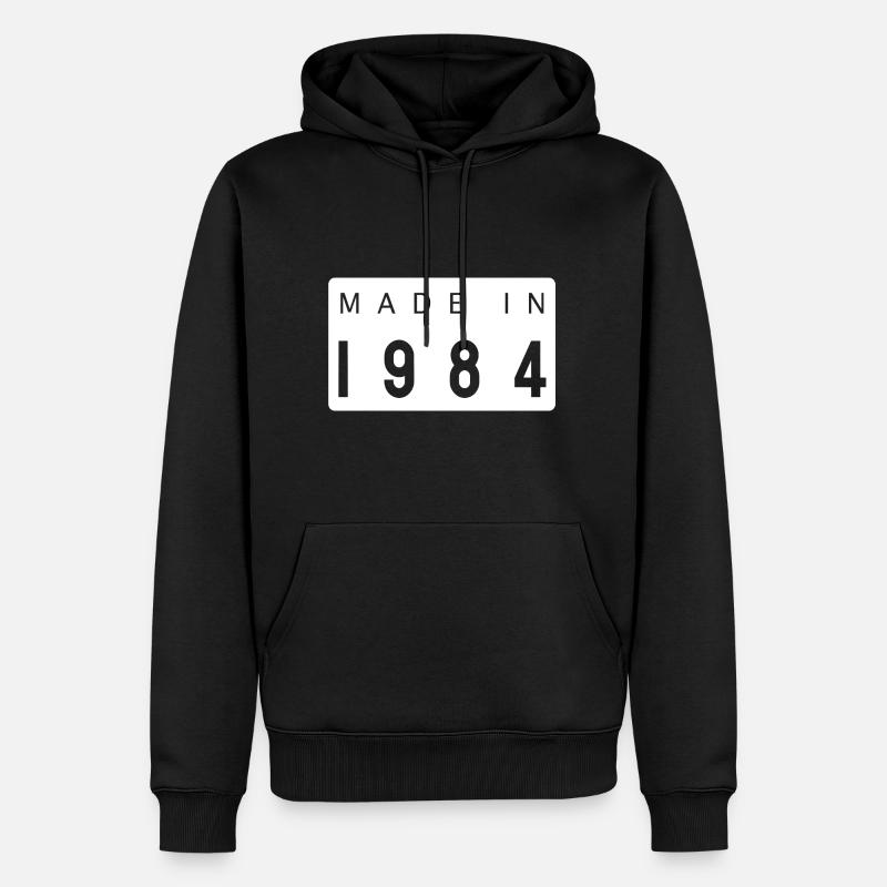 Créé en 1984 - Sweat à capuche Premium bio Homme - noir