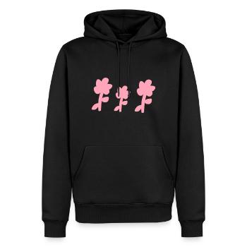 Trois Fleurs Plantes Fleur Symbole Rose - Sweat à capuche Premium bio Homme - noir - Devant - Nico (187cm)