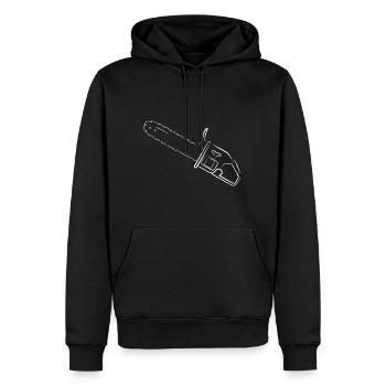 Silhouette de tronçonneuse - Sweat à capuche Premium bio Homme - noir - Devant - Nico (187cm)