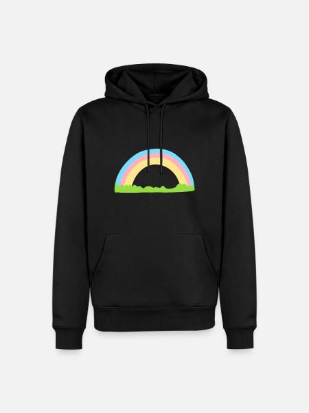 Rainbow Symbol Shape Grass Line - Men’s Premium Organic Hoodie - black