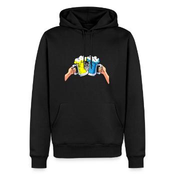 Ukraine Bière - Sweat à capuche Premium bio Homme - noir - Devant - Nico (187cm)