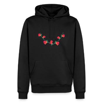 linie rosen herz blume rose form blumen - Männer Premium Bio Hoodie - Schwarz - Vorne - Nico (187cm)