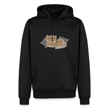 chat sommeil animal de compagnie fatigué animal de compagnie - Sweat à capuche Premium bio Homme - noir - Devant - Nico (187cm)