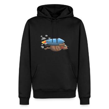 Raketen Hund - Männer Premium Bio Hoodie - Schwarz - Vorne - Nico (187cm)