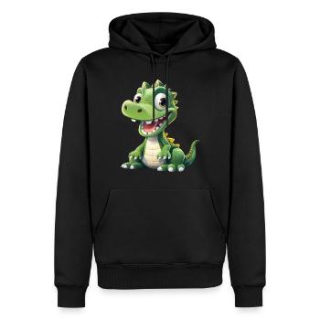 Bébé crocodile alligator - Sweat à capuche Premium bio Homme - noir - Devant - Nico (187cm)
