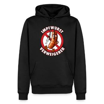 Impfwurst Verweigerer | Impfen Virus - Männer Premium Bio Hoodie - Schwarz - Vorne - Nico (187cm)