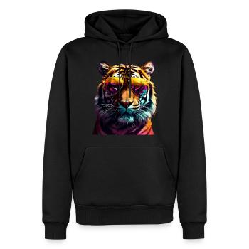 Lunettes de soleil Tiger - Sweat à capuche Premium bio Homme - noir - Devant - Nico (187cm)