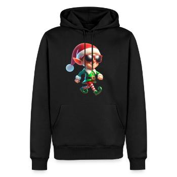 Funny Christmas Elf Christmas - Men’s Premium Organic Hoodie - black - Front - Nico (187cm)