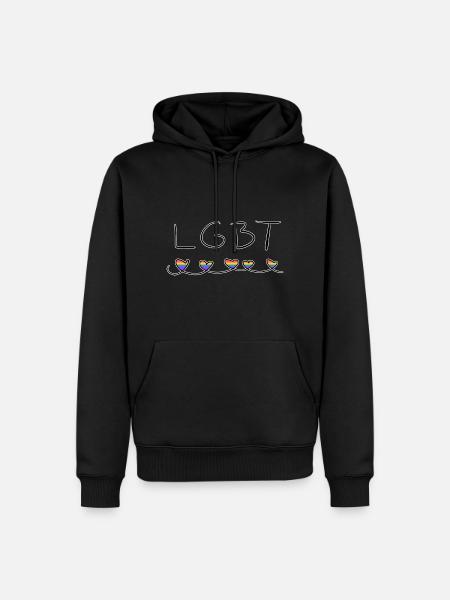 herzen lgbt liebe menschenrechte symbol - Männer Premium Bio Hoodie - Schwarz