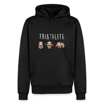 Faultier Triathlet Chillen Lustiges Sloth Geschenk - Männer Premium Bio Hoodie - Schwarz - Vorne - Nico (187cm)