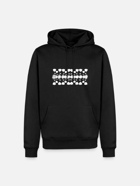flowers rose line grass - Men’s Premium Organic Hoodie - black