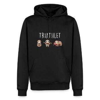 Faultier Triathlet Chillen Lustiges Sloth Geschenk - Männer Premium Bio Hoodie - Schwarz - Vorne - Nico (187cm)