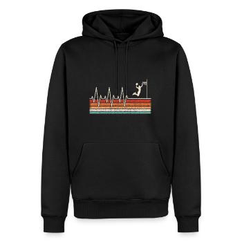 Battement de cœur d’un joueur de basket-ball - Sweat à capuche Premium bio Homme - noir - Devant - Nico (187cm)