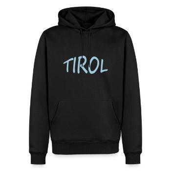TIROL - Männer Premium Bio Hoodie - Schwarz - Vorne - Nico (187cm)
