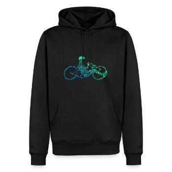 Handbike - Männer Premium Bio Hoodie - Schwarz - Vorne - Nico (187cm)