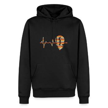 Rythme cardiaque unicycliste - Sweat à capuche Premium bio Homme - noir - Devant - Nico (187cm)