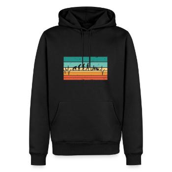 Vintage Heartbeat Handbike Bike Handbike - Men’s Premium Organic Hoodie - black - Front - Nico (187cm)