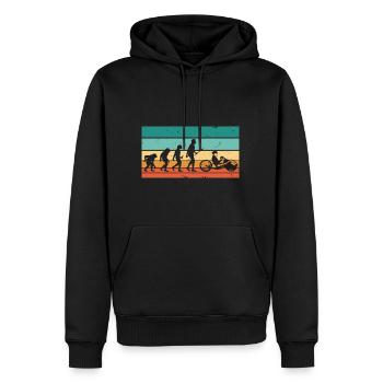 Vintage Evolution Handbike - Männer Premium Bio Hoodie - Schwarz - Vorne - Nico (187cm)
