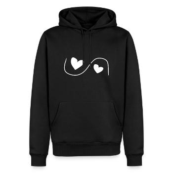 zwei herzen herz liebe - Männer Premium Bio Hoodie - Schwarz - Vorne - Nico (187cm)