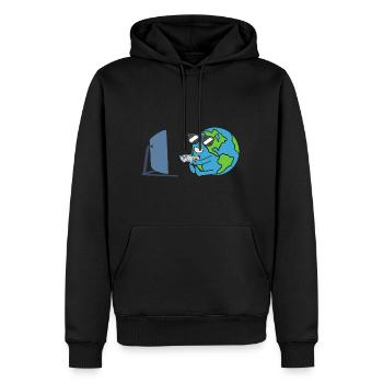 Erde Gamer Earth Day Umwelt Tag Der Erde - Männer Premium Bio Hoodie - Schwarz - Vorne - Nico (187cm)