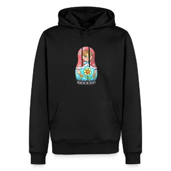 Babushka Matroschka - Männer Premium Bio Hoodie - Schwarz - Vorne - Nico (187cm)