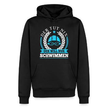 Der Tut Nix Der Will Nur Schwimmen Schwimm - Männer Premium Bio Hoodie - Schwarz - Vorne - Nico (187cm)
