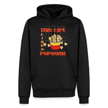 Mädchen mag Popcorn Leckerer Popcorn-Esser - Männer Premium Bio Hoodie - Schwarz - Vorne - Nico (187cm)