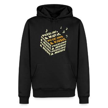 Music and Puzzling Jigsaw Puzzler Hobby - Men’s Premium Organic Hoodie - black - Front - Nico (187cm)