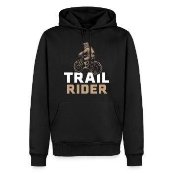 Trail Rider Mountainbike MTB Downhill - Männer Premium Bio Hoodie - Schwarz - Vorne - Nico (187cm)
