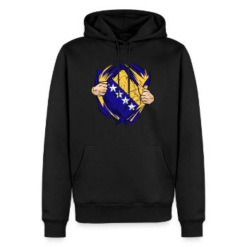 Stolzer Bosnier Bosniaks Bosnien Herzegowina - Männer Premium Bio Hoodie - Schwarz - Vorne - Nico (187cm)