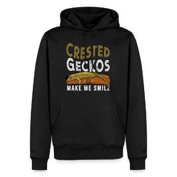Crested Geckos bringen mich zum Lächeln Niedliches - Männer Premium Bio Hoodie - Schwarz - Vorne - Nico (187cm)