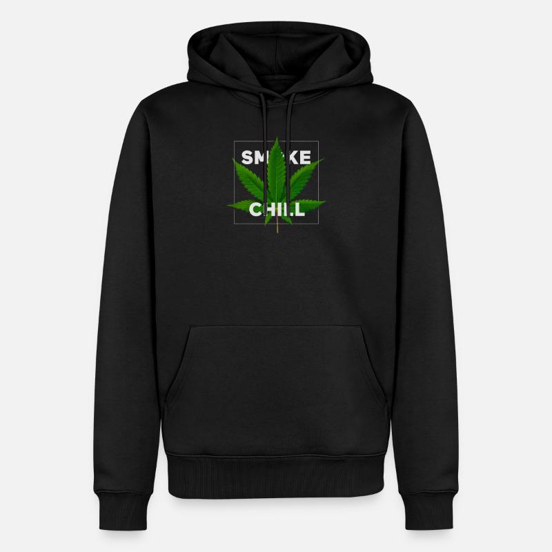 Weed leaf composition - Men’s Premium Organic Hoodie - black