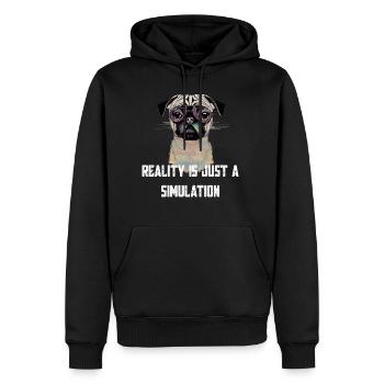Mops Glitch - Männer Premium Bio Hoodie - Schwarz - Vorne - Nico (187cm)