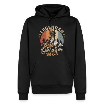 Legendär seit Oktober 1963 - 1963 - Männer Premium Bio Hoodie - Schwarz - Vorne - Nico (187cm)