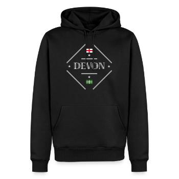 Devon - Männer Premium Bio Hoodie - Schwarz - Vorne - Nico (187cm)
