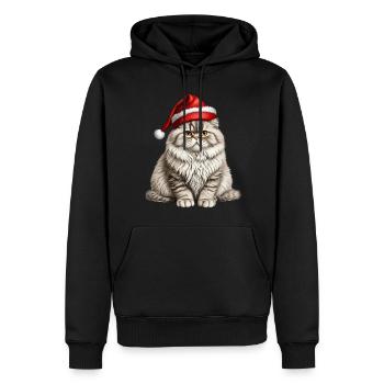 Weihnachten Perserkatze - Männer Premium Bio Hoodie - Schwarz - Vorne - Nico (187cm)