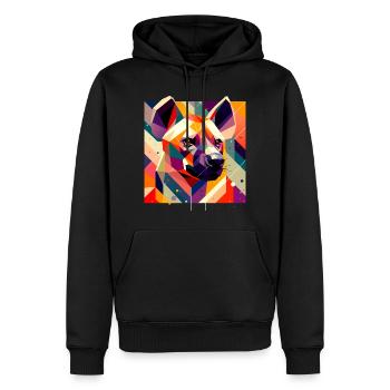 Hyène - Sweat à capuche Premium bio Homme - noir - Devant - Nico (187cm)
