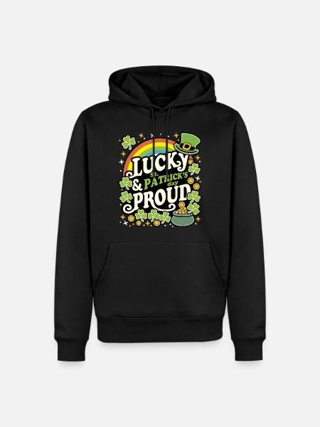 Lucky and Proud ST PATRICK - Men’s Premium Organic Hoodie - black