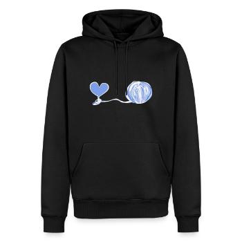Symbole du cœur laine ligne rose amour - Sweat à capuche Premium bio Homme - noir - Devant - Nico (187cm)