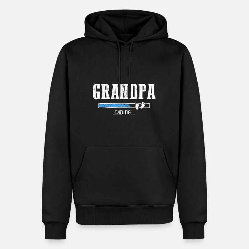 Grandpa Loading - Männer Premium Bio Hoodie - Schwarz