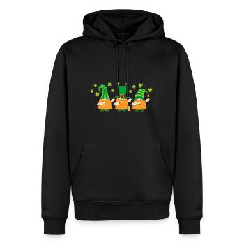 Dabbing Gnomes Kleeblatt Hut Bier - Männer Premium Bio Hoodie - Schwarz - Vorne - Nico (187cm)