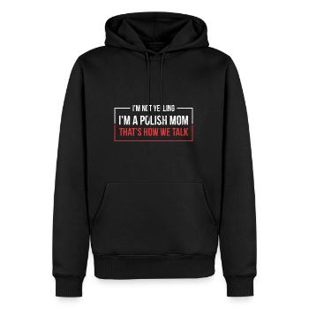 Polenstolz-Zitat für eine stolze polnische Mutter - Männer Premium Bio Hoodie - Schwarz - Vorne - Nico (187cm)