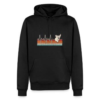 Koala Herzschlag - Männer Premium Bio Hoodie - Schwarz - Vorne - Nico (187cm)