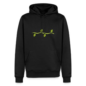 Quatre feuilles ligne nature - Sweat à capuche Premium bio Homme - noir - Devant - Nico (187cm)