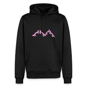 schleife symbol fliege eckig pink - Männer Premium Bio Hoodie - Schwarz - Vorne - Nico (187cm)